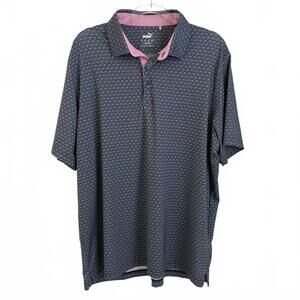 Puma | Men’s Short Sleeve Blue Pink Green Polo Wrinkle Free Size XL